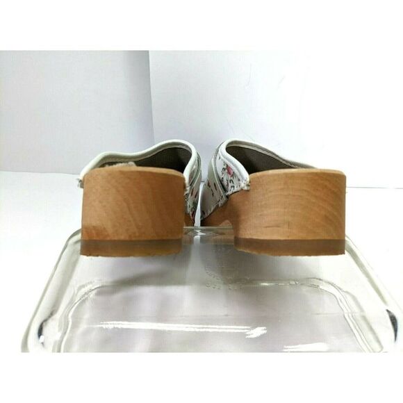 Holland Simson Girls Floral Leather Clogs 2 3 US Size 32 EU Fleuriste Pink White - Picture 5 of 11